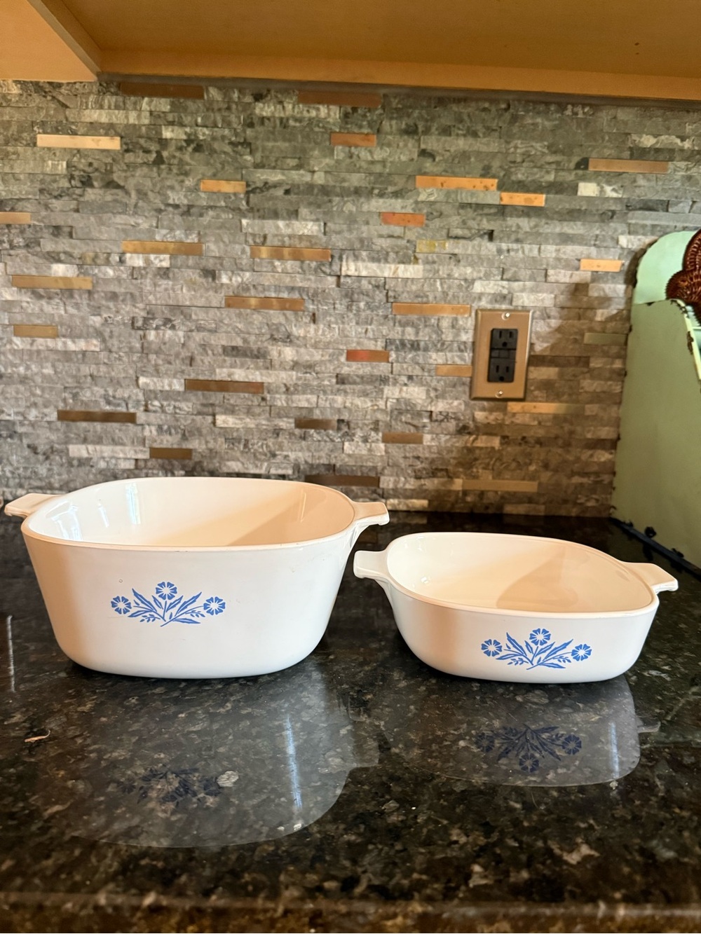 Vintage Blue Cornflower Corningware 2.5 and 1 qt Casserole Dishes